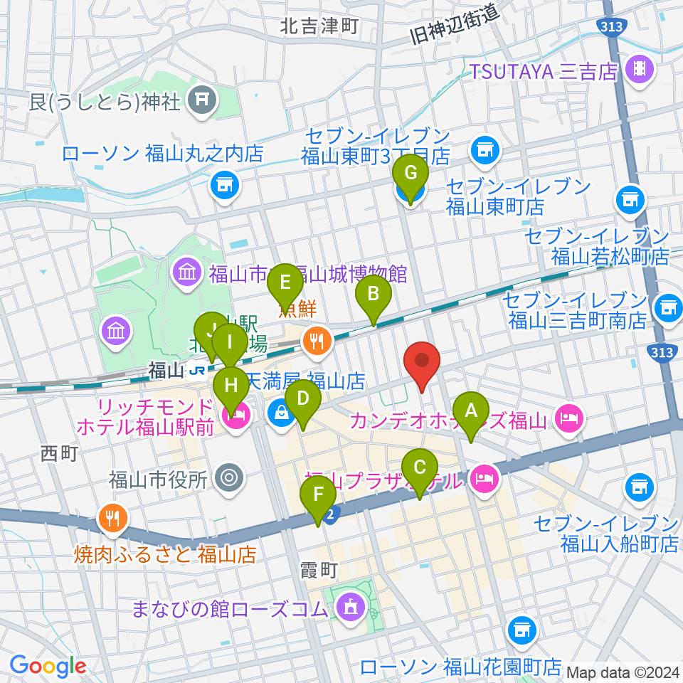 ガッキ・コム 安原楽器周辺のコンビニエンスストア一覧地図