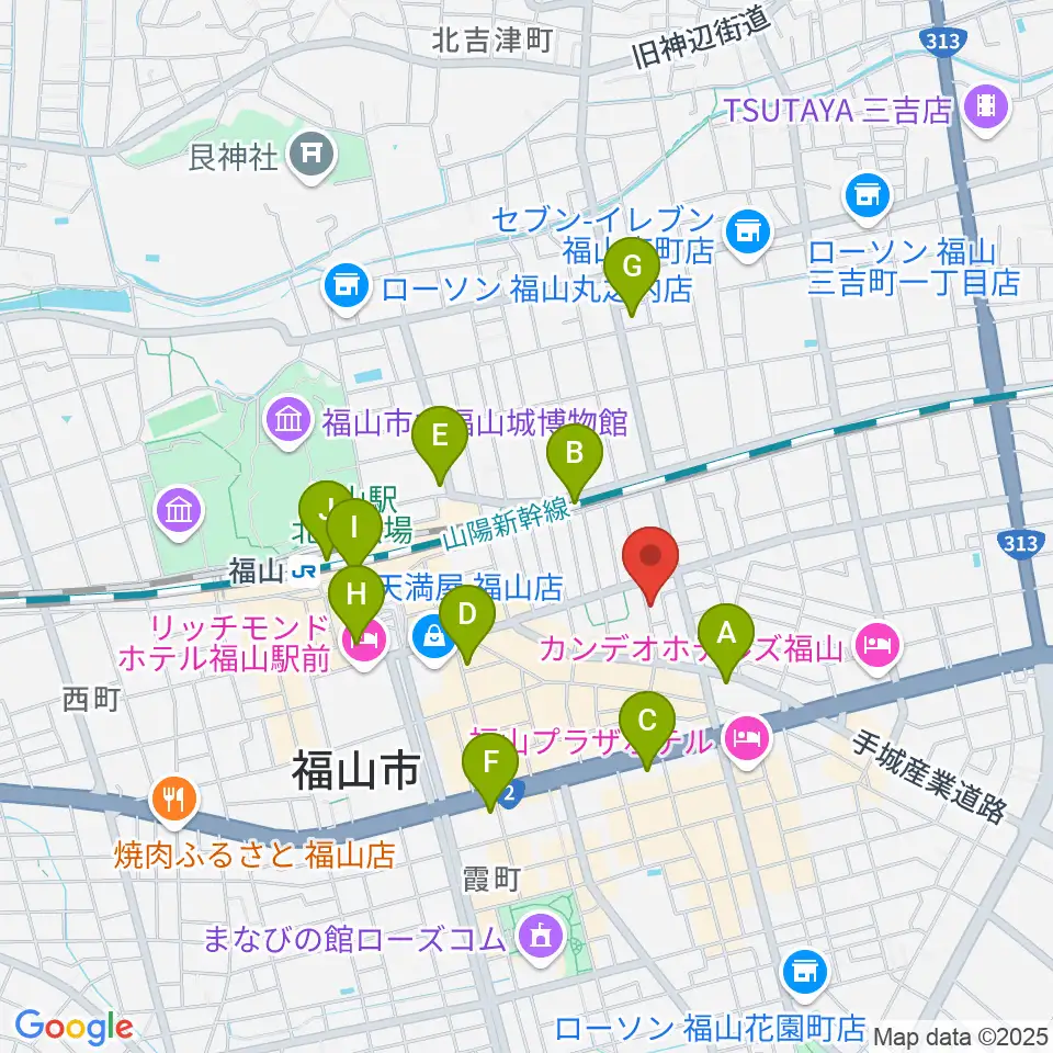 ガッキ・コム 安原楽器周辺のコンビニエンスストア一覧地図