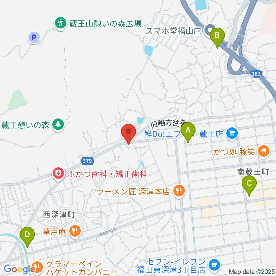 福山楽器センター周辺のコンビニエンスストア一覧地図