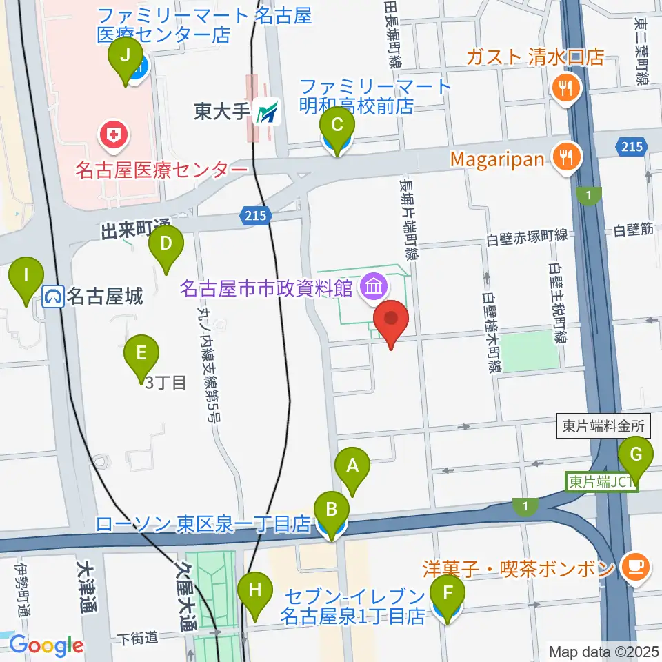 ウィルあいち愛知県女性総合センター周辺のコンビニエンスストア一覧地図