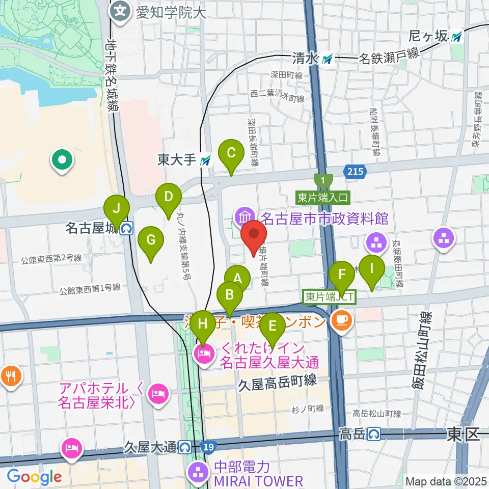 ウィルあいち周辺のコンビニエンスストア一覧地図
