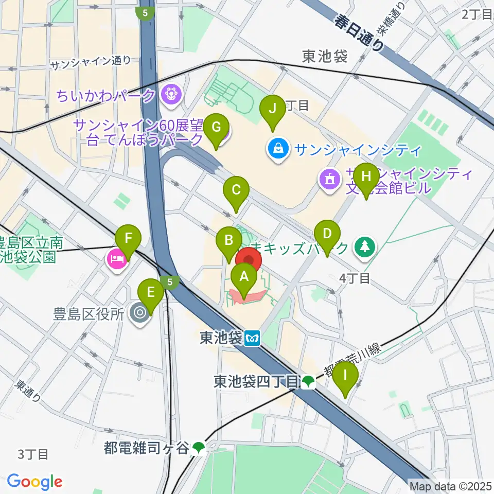 あうるすぽっと周辺のコンビニエンスストア一覧地図