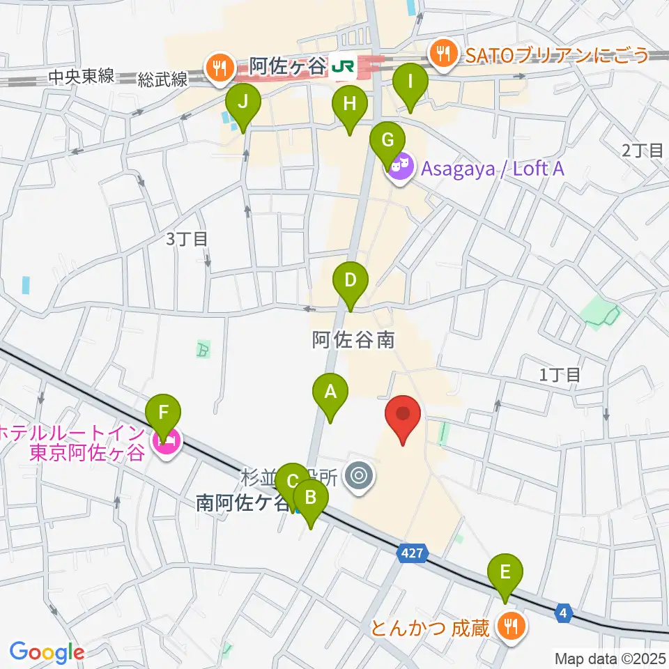 阿佐ヶ谷シアターシャイン周辺のコンビニエンスストア一覧地図