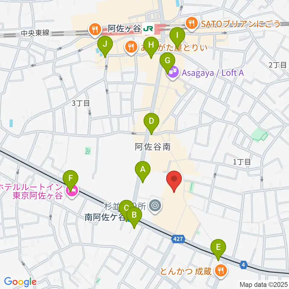 阿佐ヶ谷シアターシャイン周辺のコンビニエンスストア一覧地図