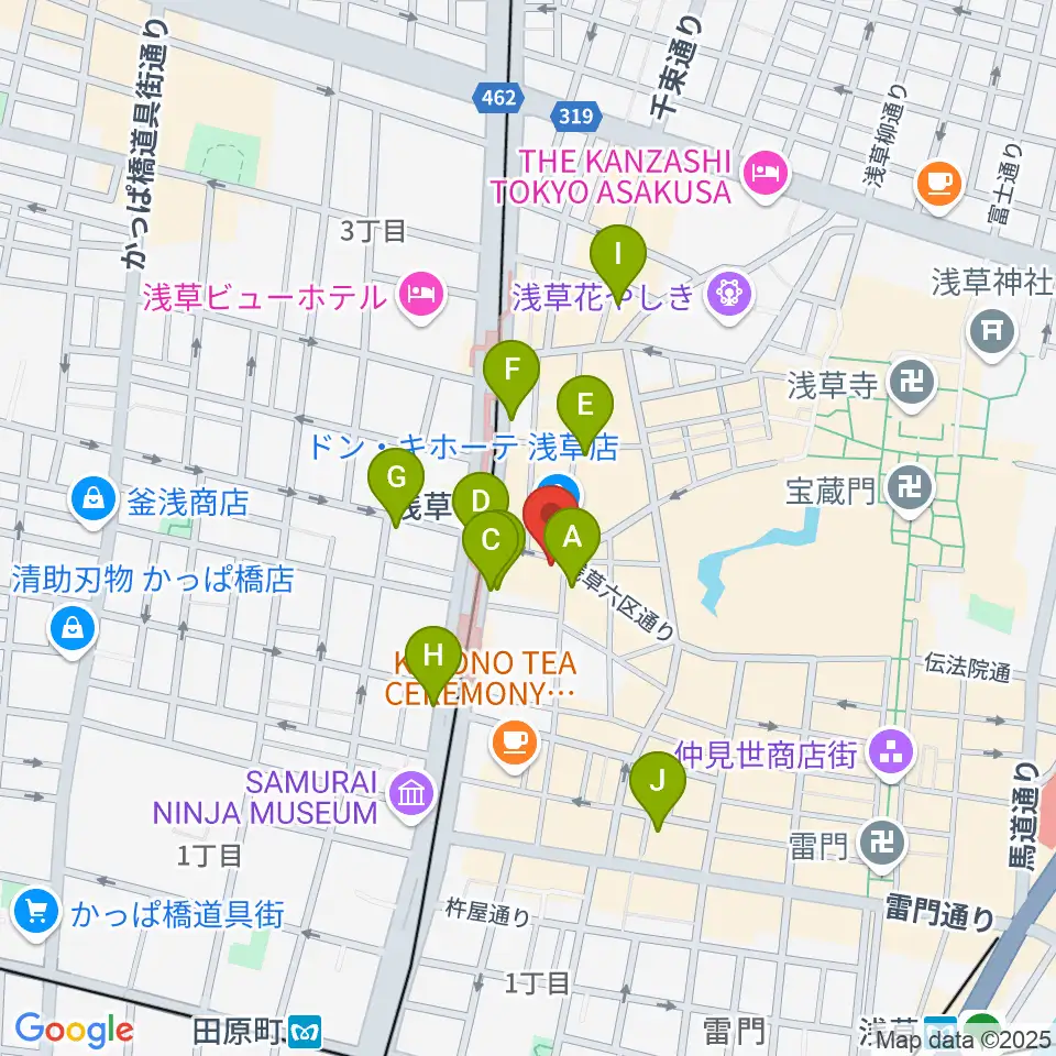 浅草東洋館周辺のコンビニエンスストア一覧地図