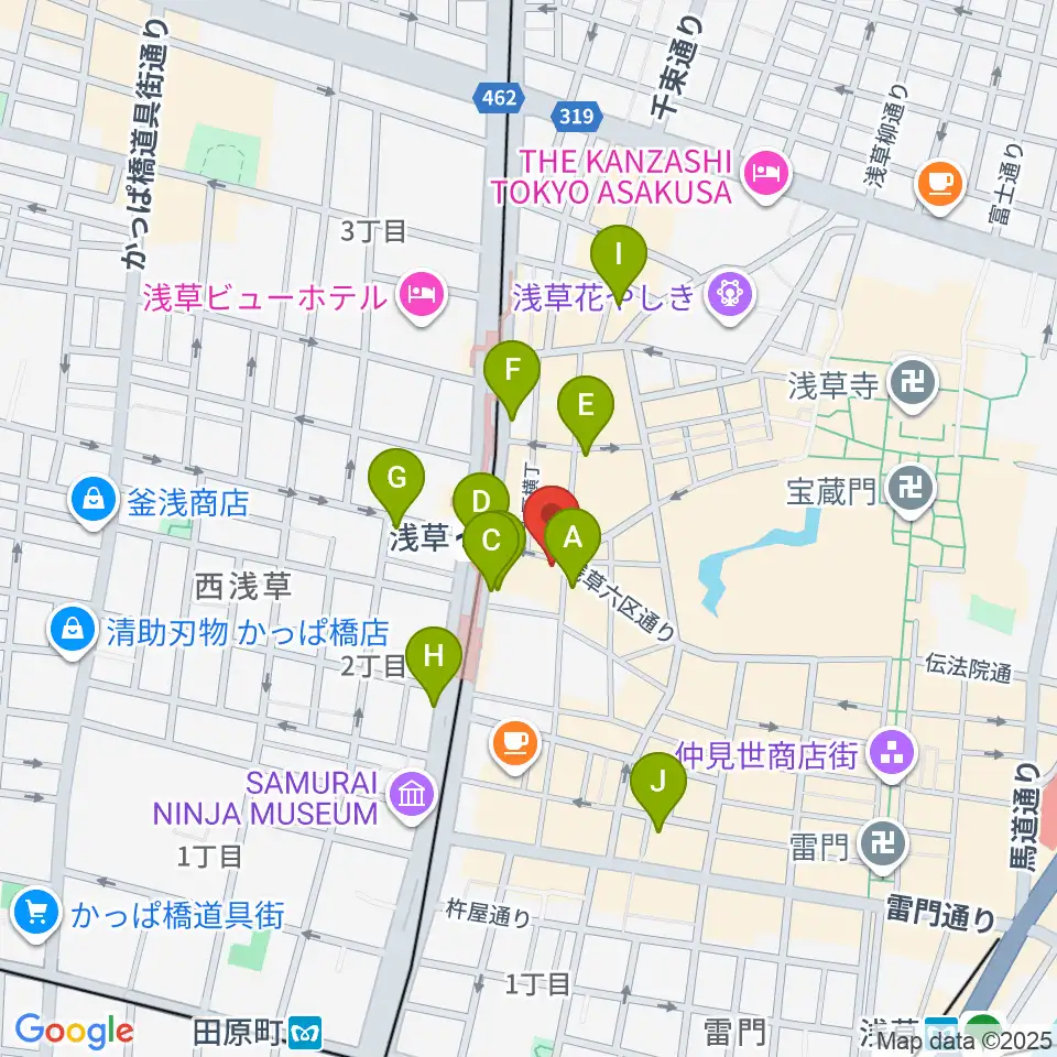 浅草東洋館周辺のコンビニエンスストア一覧地図