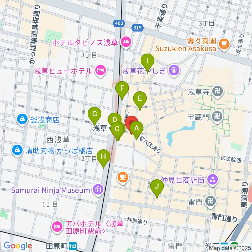 浅草東洋館周辺のコンビニエンスストア一覧地図