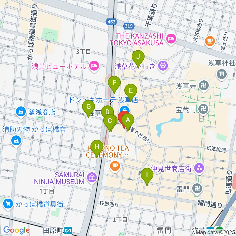 浅草演芸ホール周辺のコンビニエンスストア一覧地図