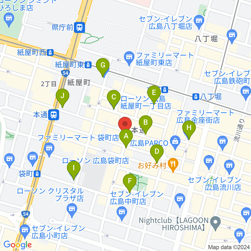 BIGBOSS広島周辺のコンビニエンスストア一覧地図