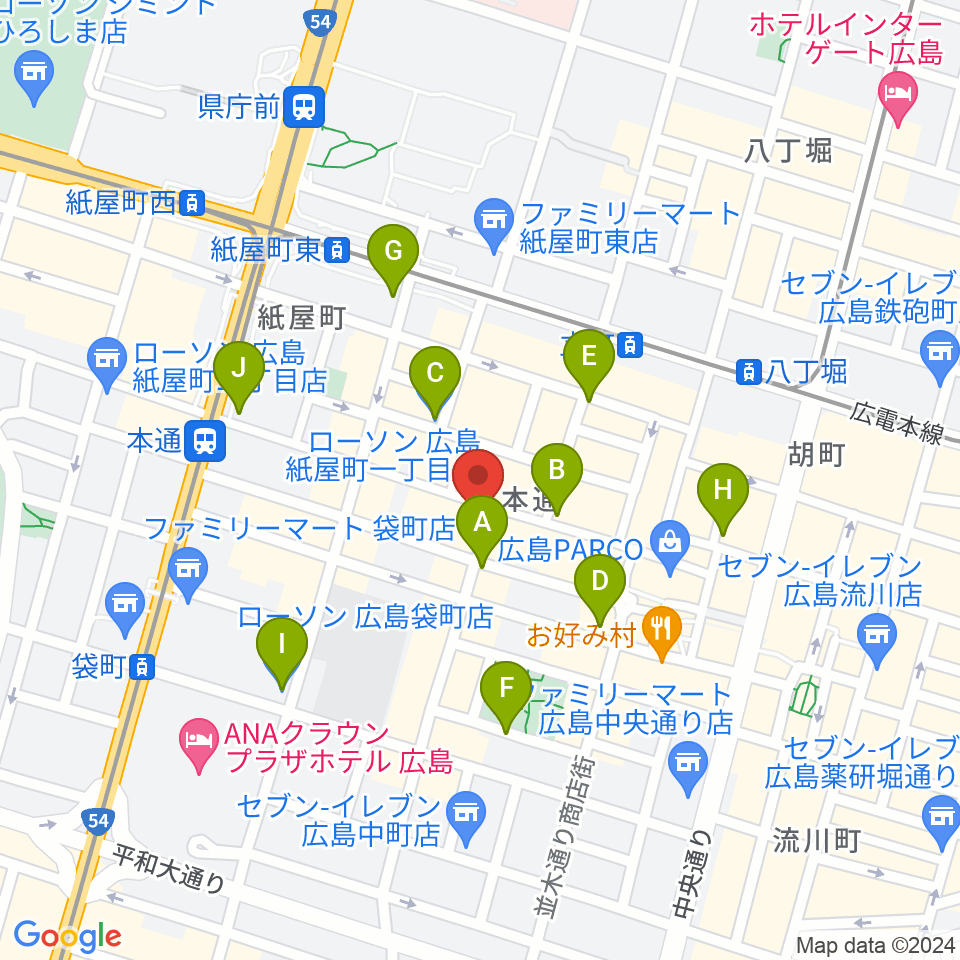 BIGBOSS広島周辺のコンビニエンスストア一覧地図