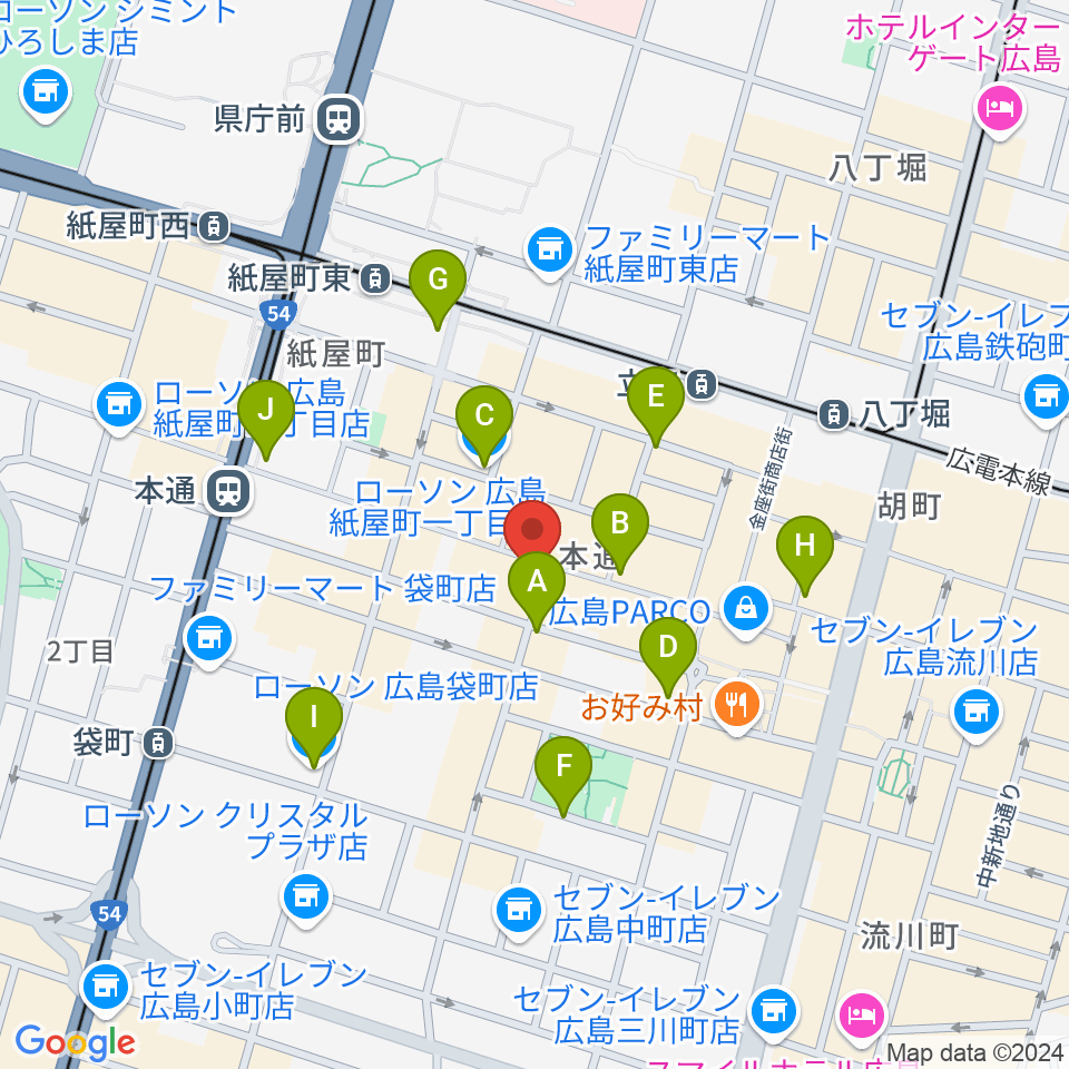 BIGBOSS広島周辺のコンビニエンスストア一覧地図