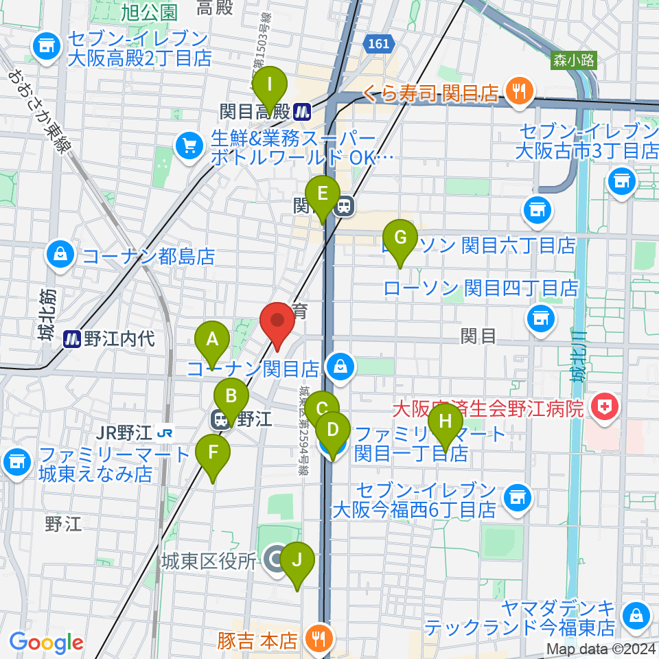 アトリエS-pace周辺のコンビニエンスストア一覧地図