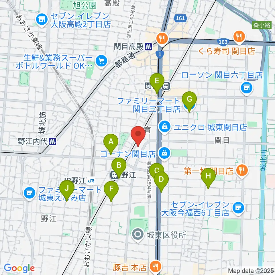 アトリエS-pace周辺のコンビニエンスストア一覧地図