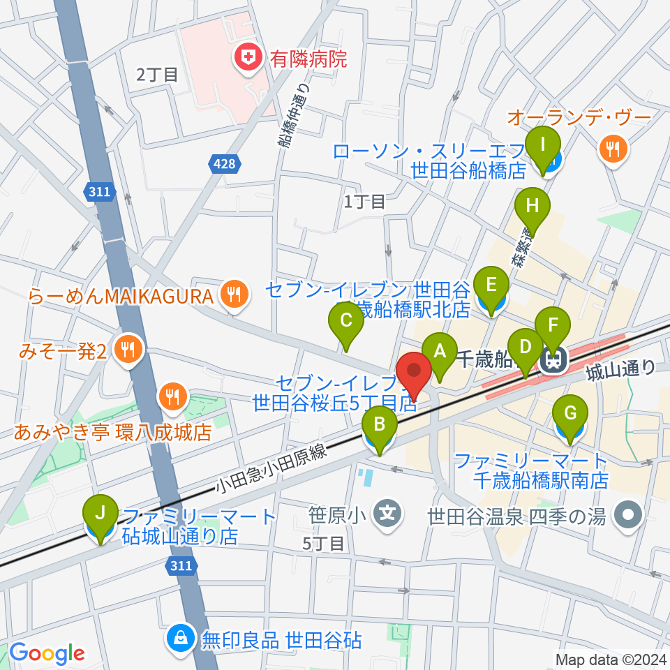 APOCシアター周辺のコンビニエンスストア一覧地図