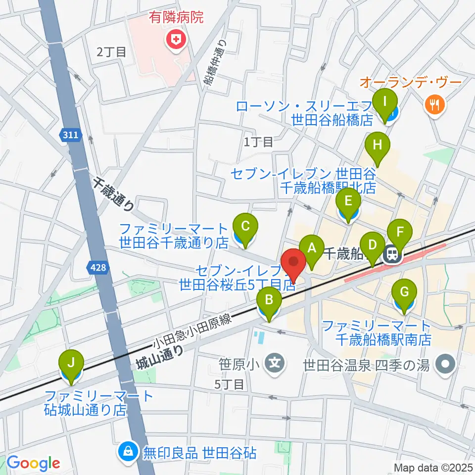APOCシアター周辺のコンビニエンスストア一覧地図