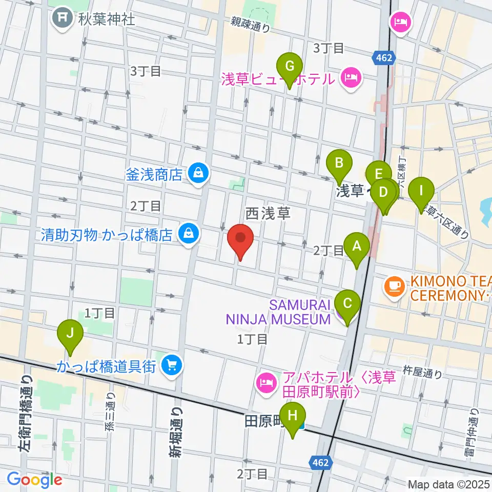 あさくさ劇亭周辺のコンビニエンスストア一覧地図