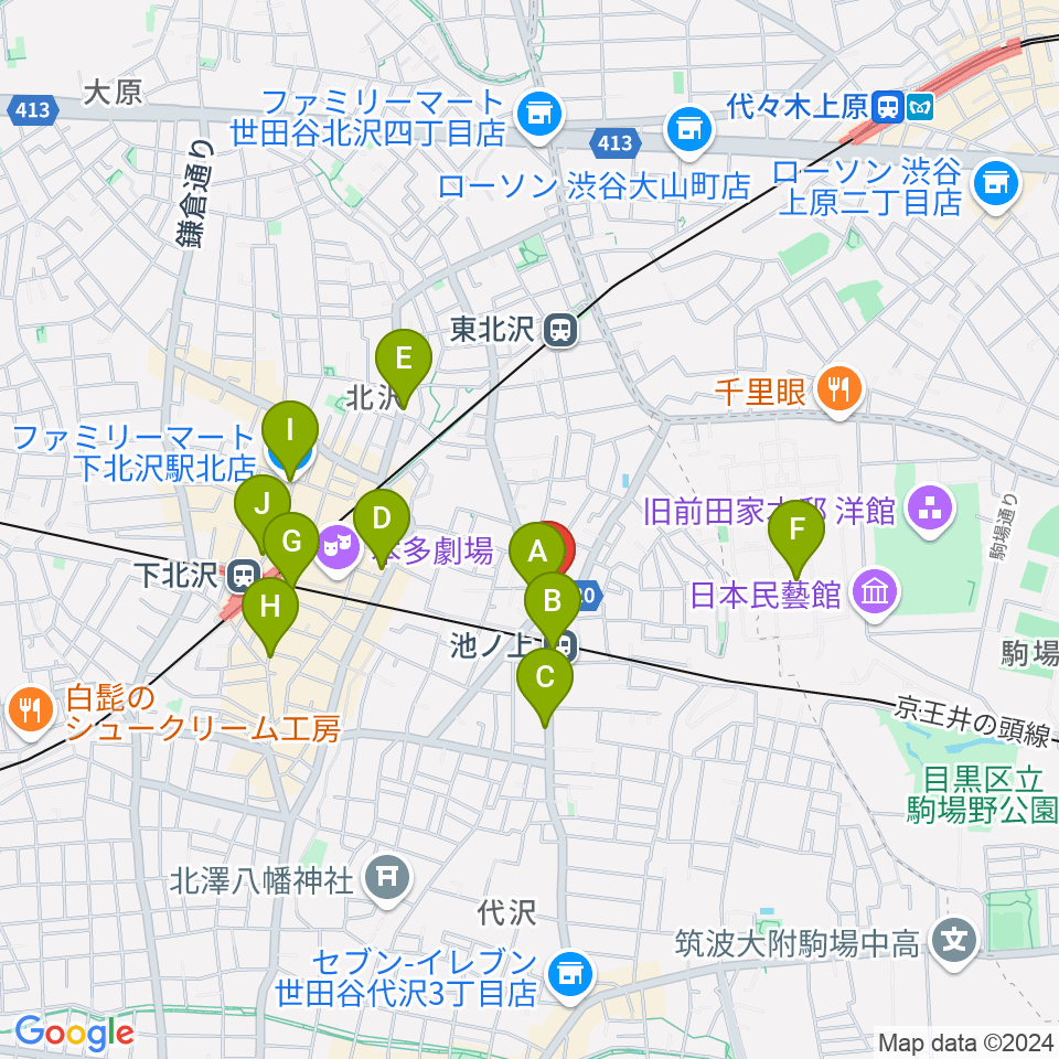 あ～とすぺ～すMASUO周辺のコンビニエンスストア一覧地図