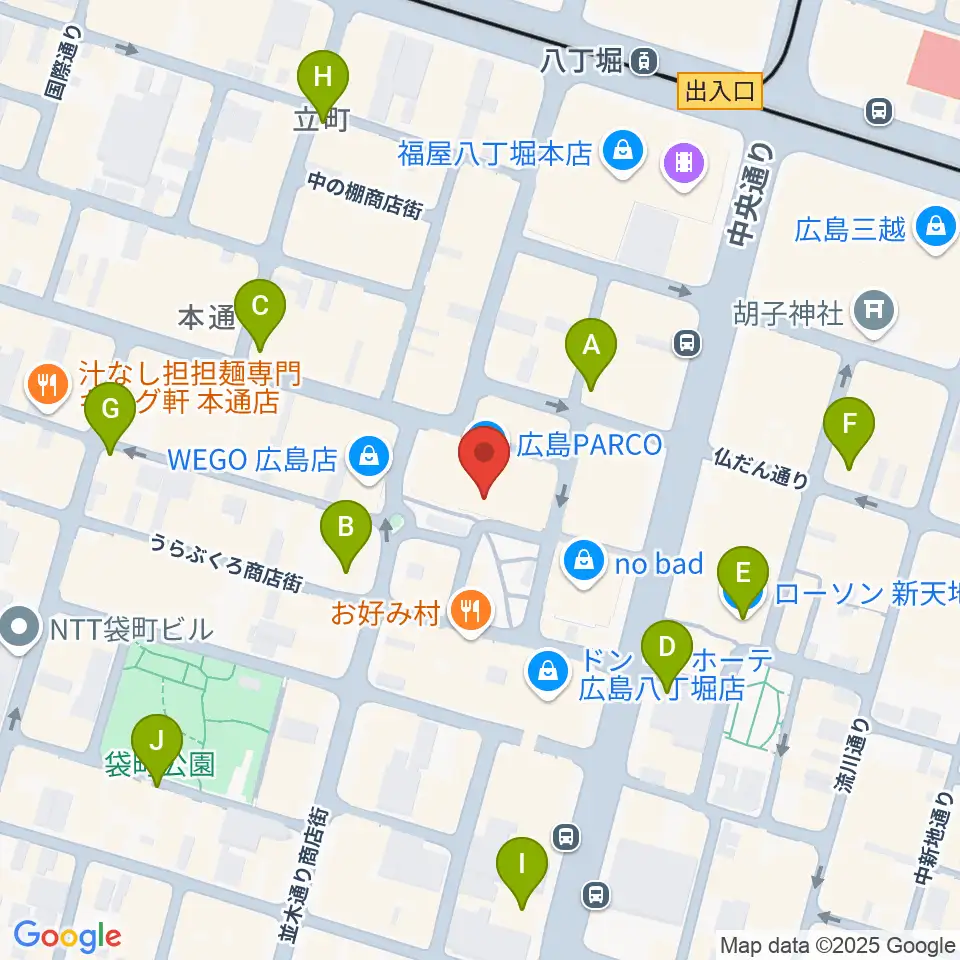 島村楽器 広島パルコ店 周辺のコンビニエンスストア一覧地図