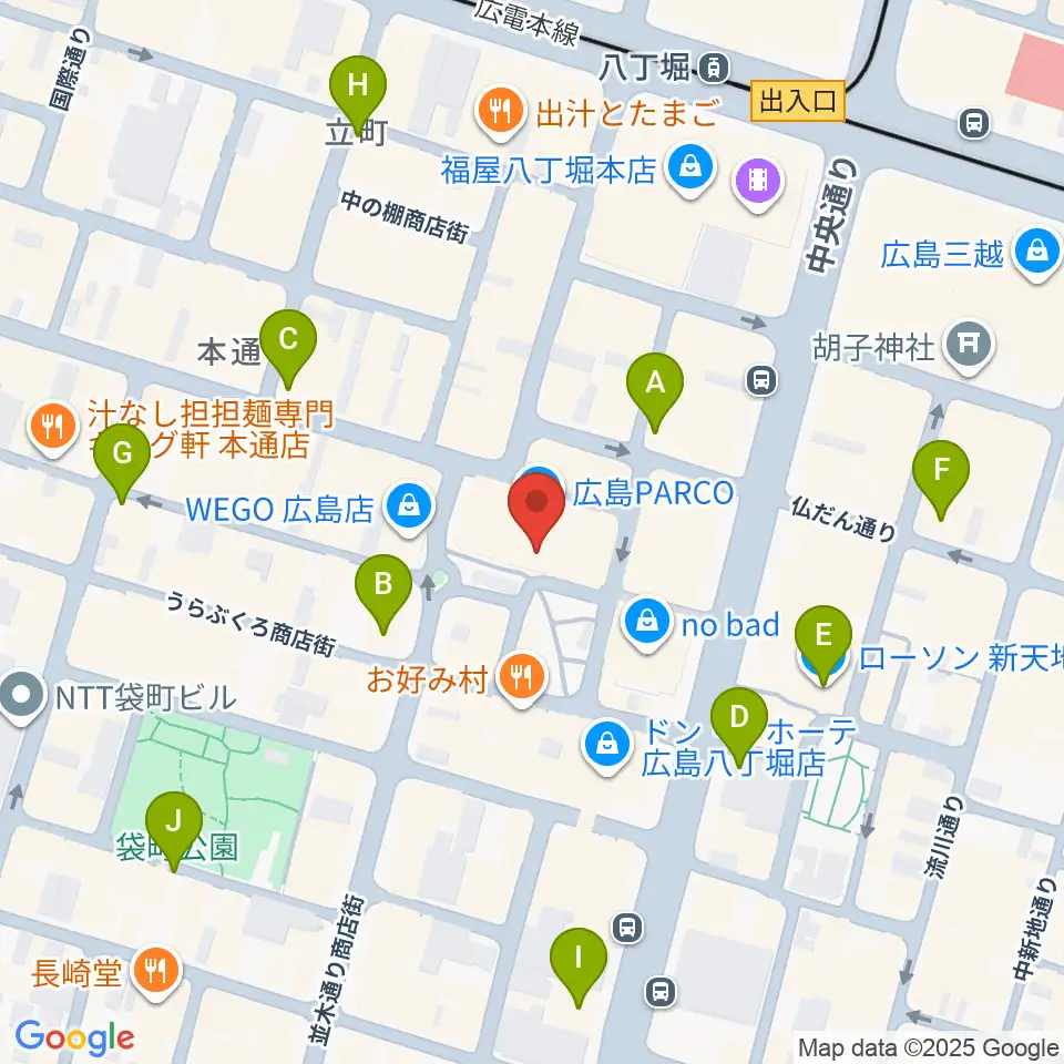 島村楽器 広島パルコ店 周辺のコンビニエンスストア一覧地図