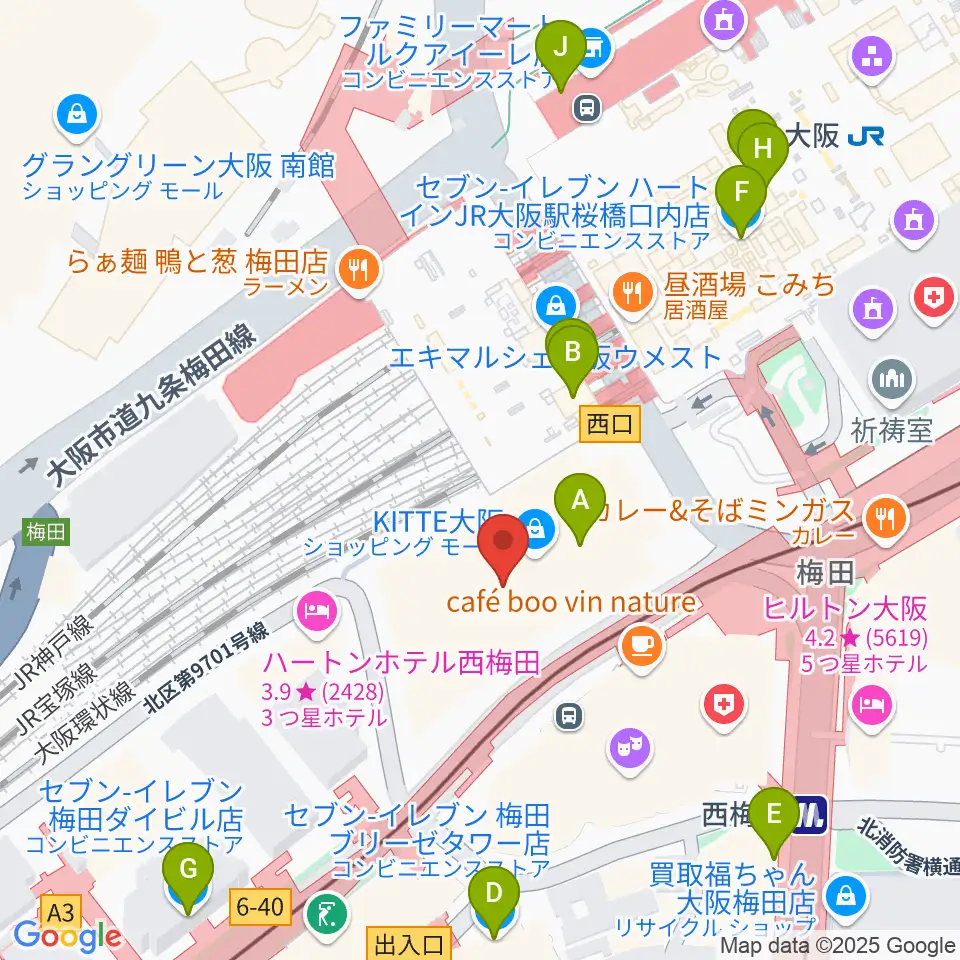 SkyシアターMBS周辺のコンビニエンスストア一覧地図