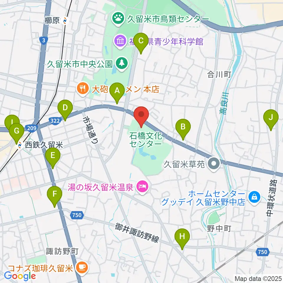 石橋文化ホール周辺のコンビニエンスストア一覧地図