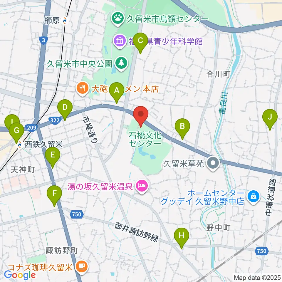 石橋文化ホール周辺のコンビニエンスストア一覧地図