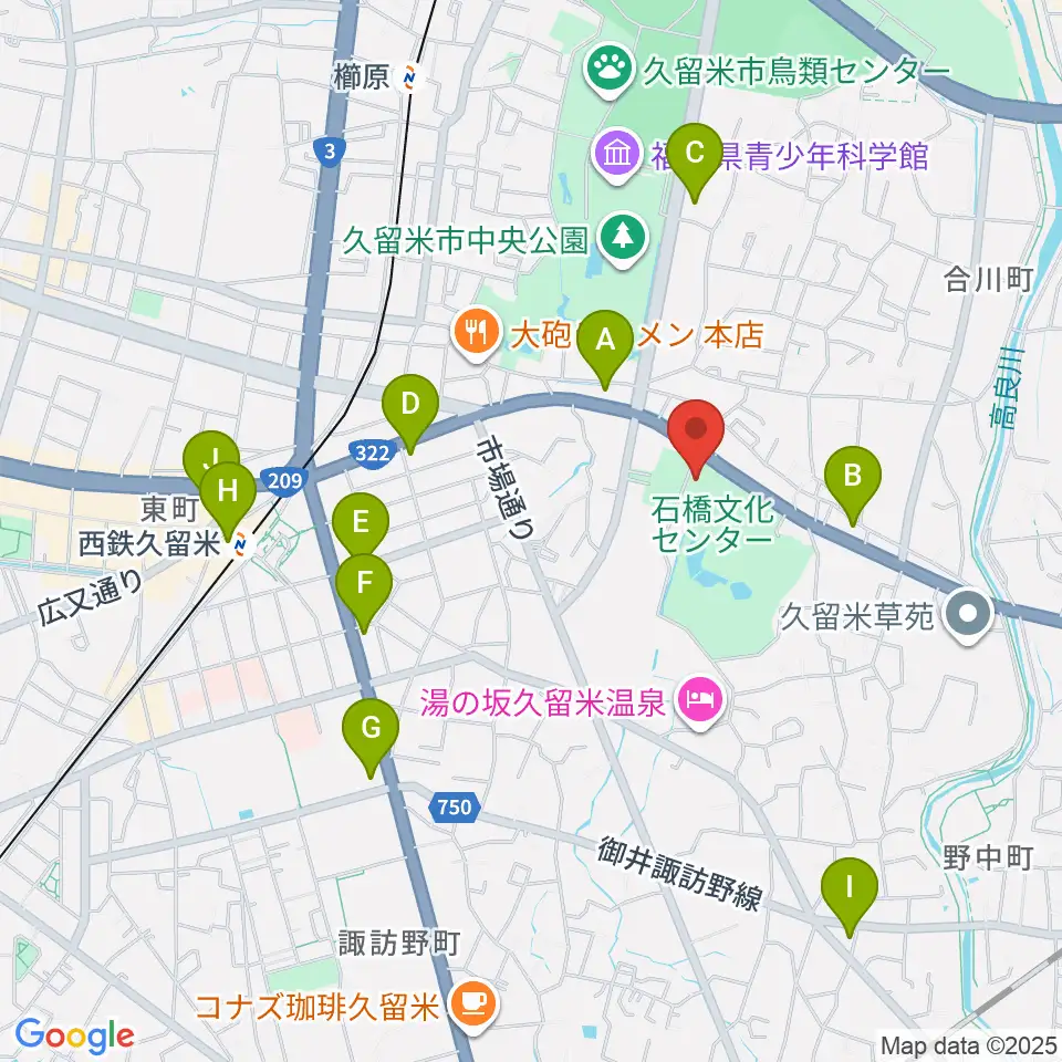 石橋文化ホール周辺のコンビニエンスストア一覧地図
