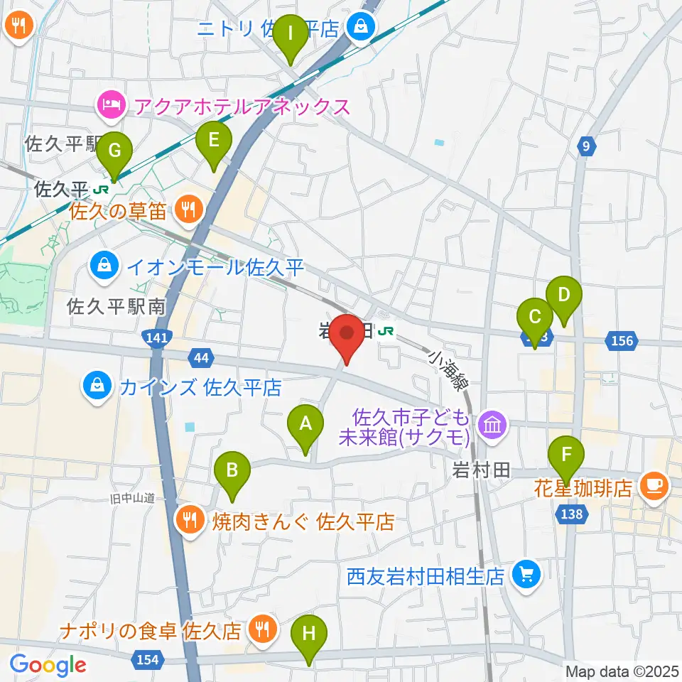 ヒオキ楽器 佐久平センター周辺のコンビニエンスストア一覧地図