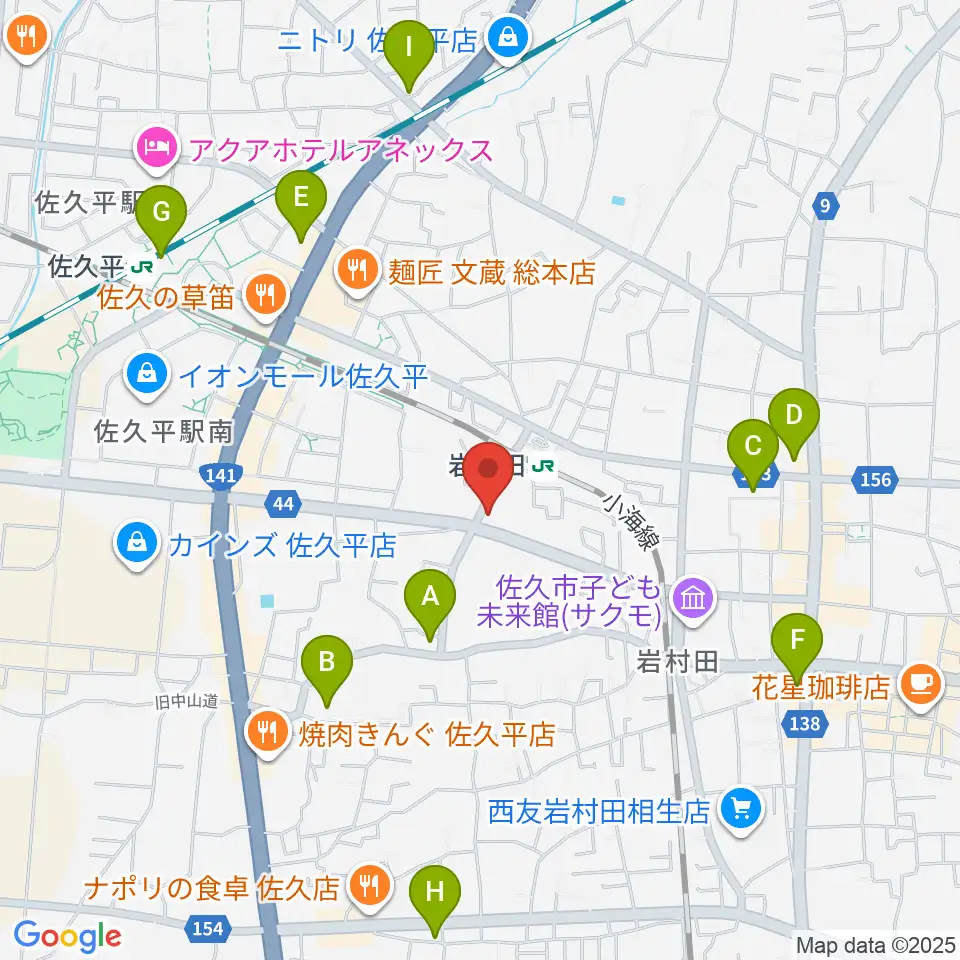 ヒオキ楽器 佐久平センター周辺のコンビニエンスストア一覧地図