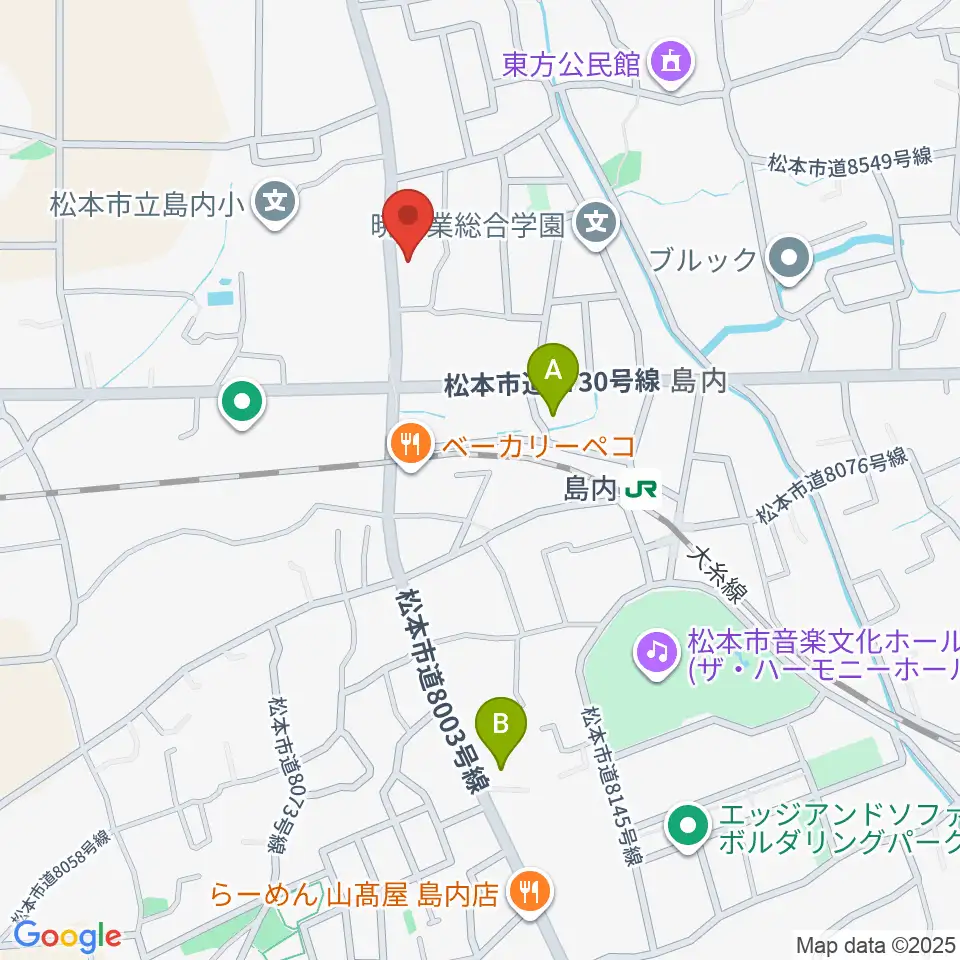 ミュージックプラザオグチ島内店周辺のコンビニエンスストア一覧地図
