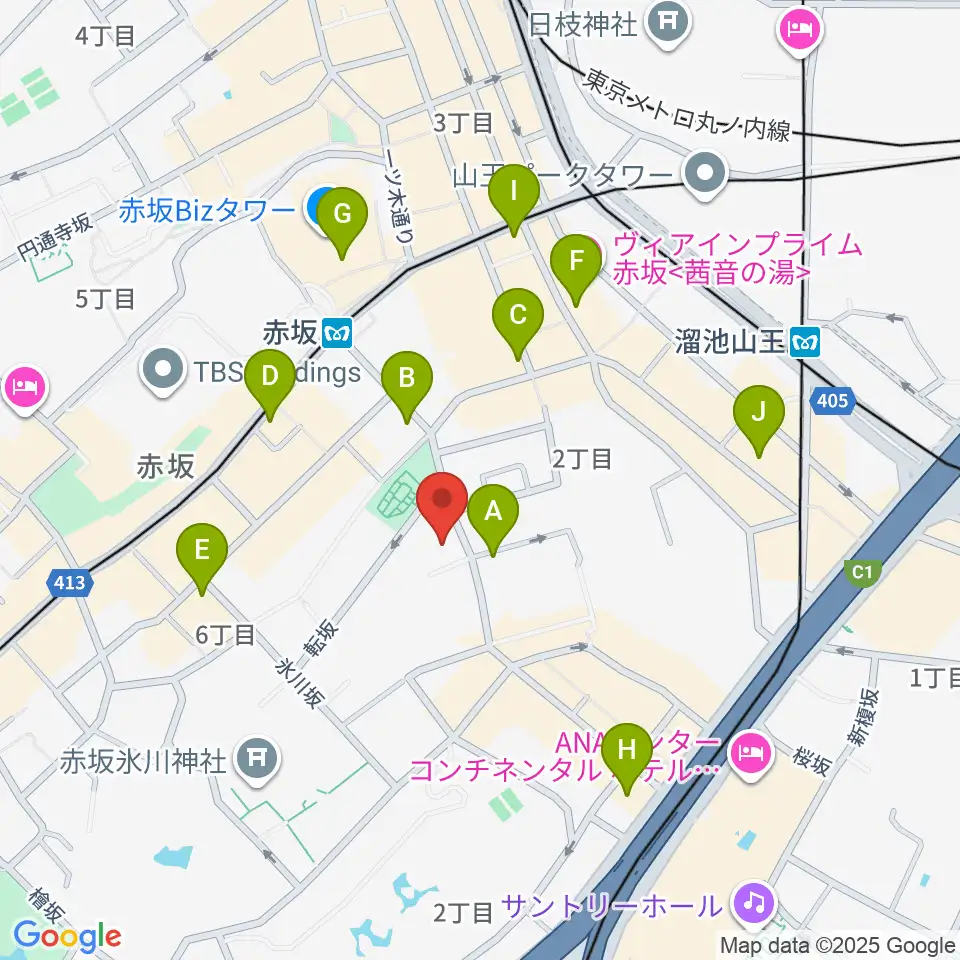 赤坂B flat周辺のコンビニエンスストア一覧地図