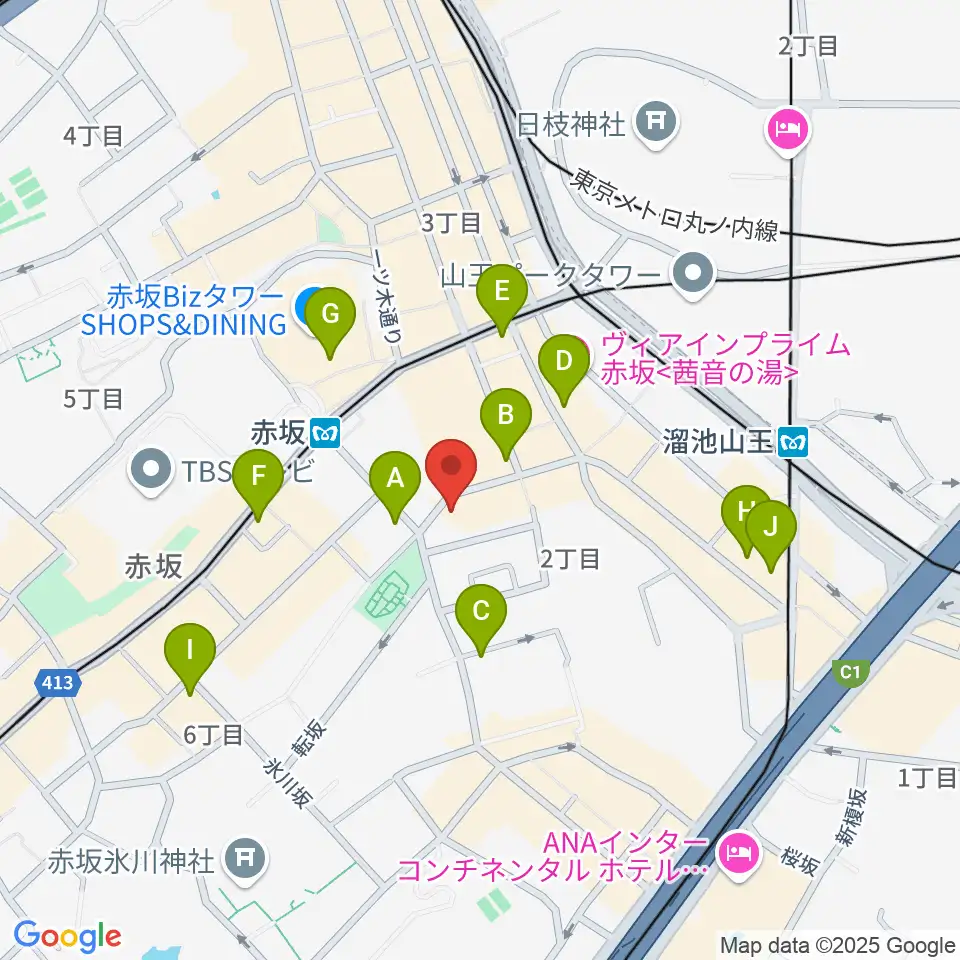 赤坂G's bar周辺のコンビニエンスストア一覧地図