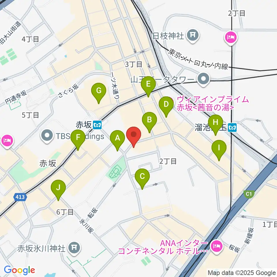 赤坂G's bar周辺のコンビニエンスストア一覧地図