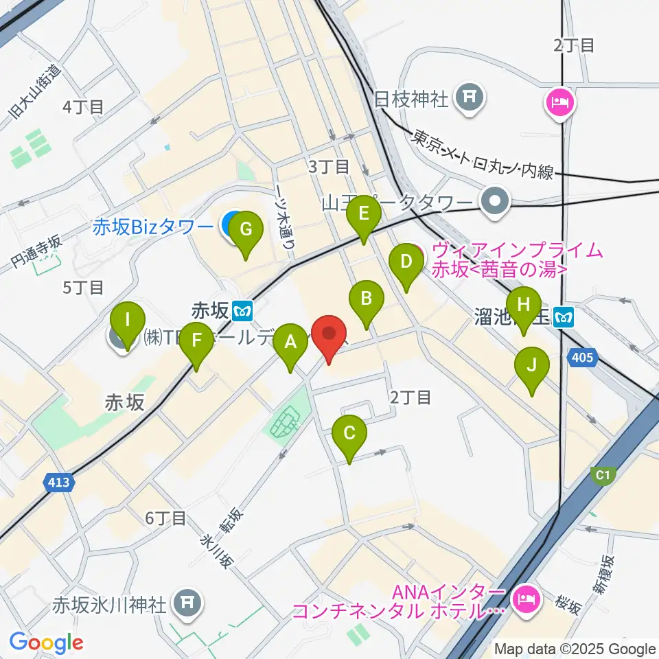 赤坂G's bar周辺のコンビニエンスストア一覧地図