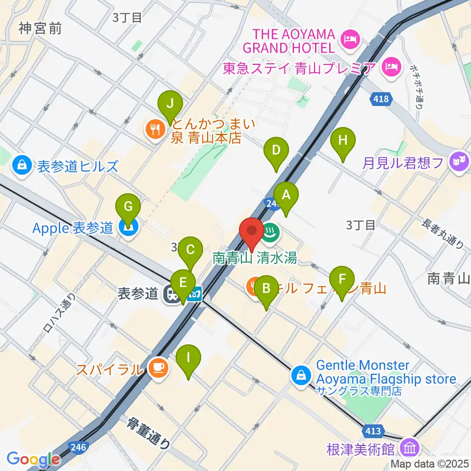 表参道ジャズバード周辺のコンビニエンスストア一覧地図
