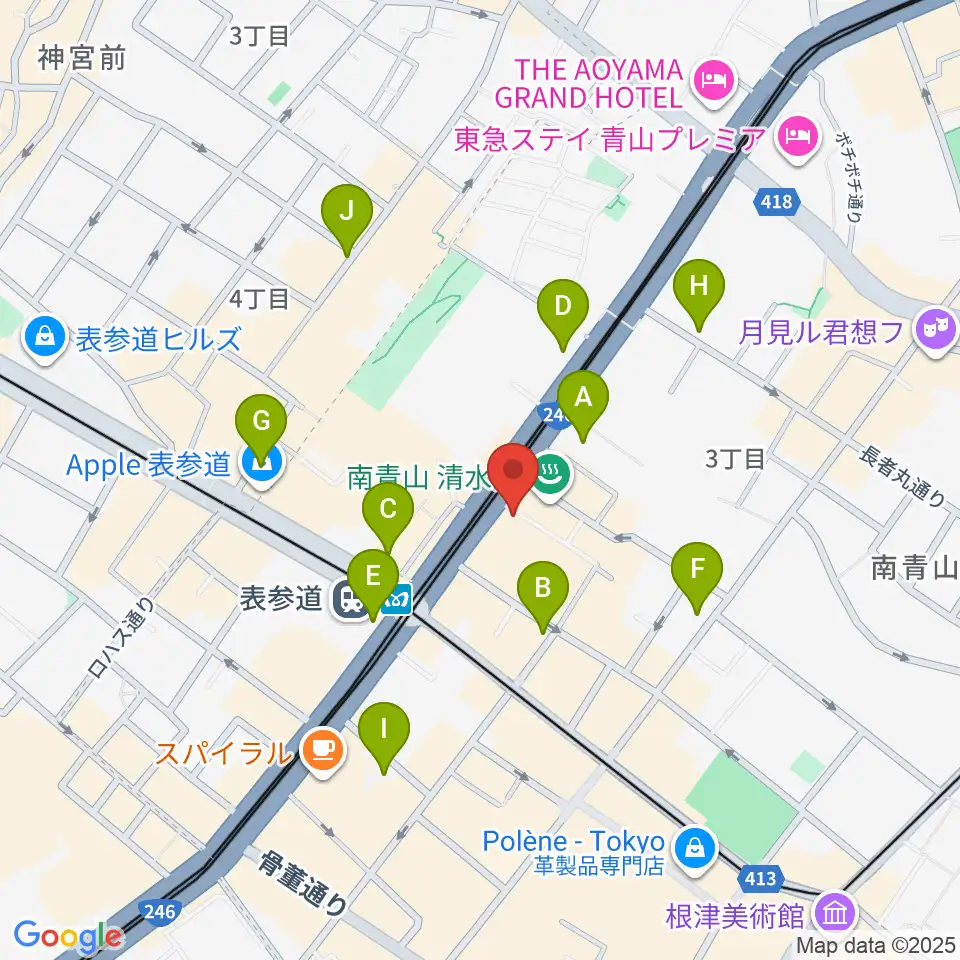 表参道ジャズバード周辺のコンビニエンスストア一覧地図