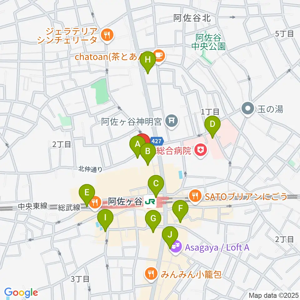 阿佐ヶ谷ラフォーレ周辺のコンビニエンスストア一覧地図