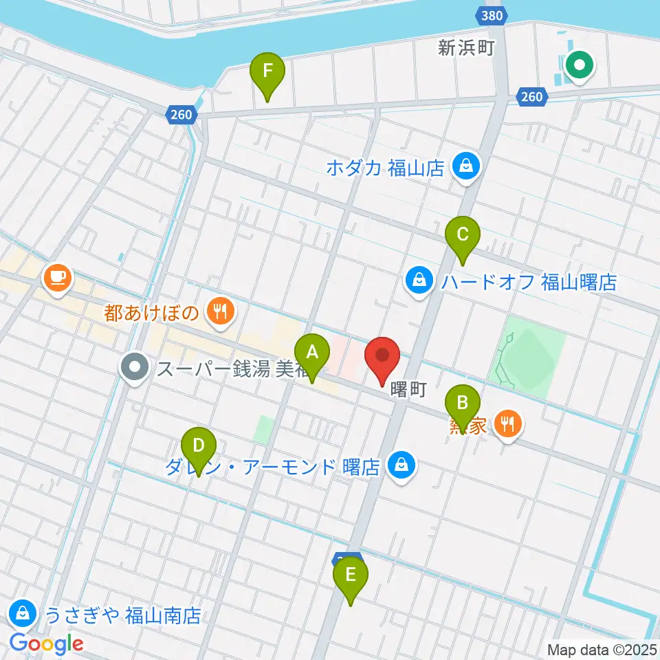 音楽館ピアノプラザ福山店周辺のコンビニエンスストア一覧地図