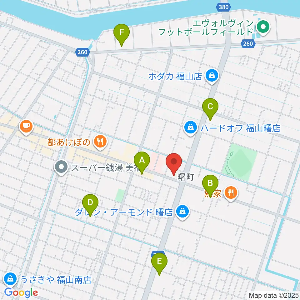 音楽館ピアノプラザ福山店周辺のコンビニエンスストア一覧地図