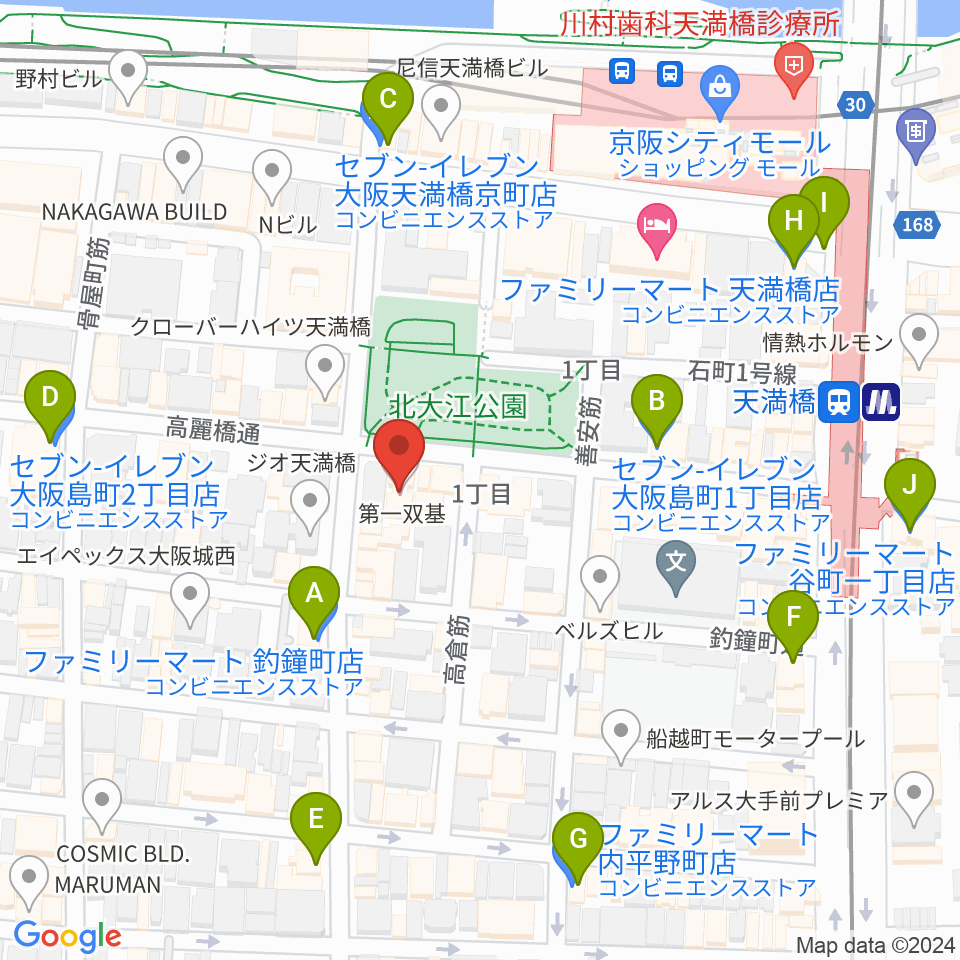 青山ハープ大阪ショールーム周辺のコンビニエンスストア一覧地図