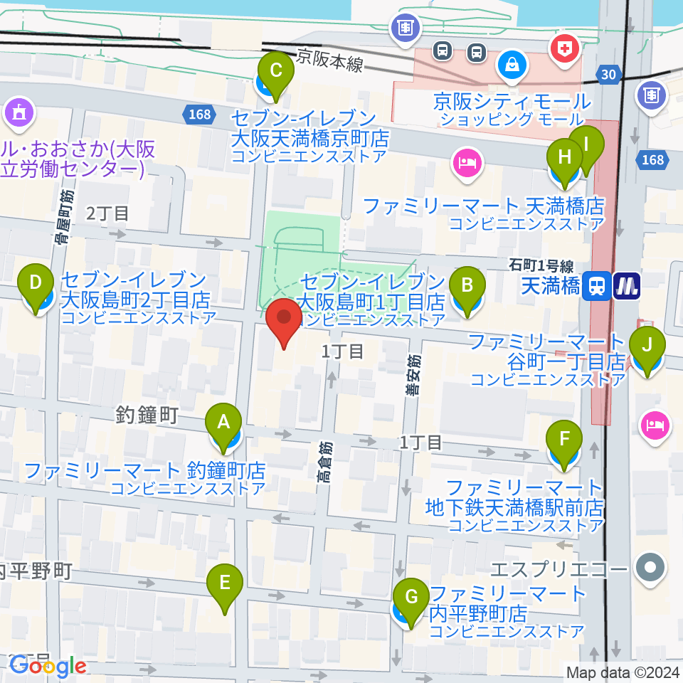 青山ハープ大阪ショールーム周辺のコンビニエンスストア一覧地図