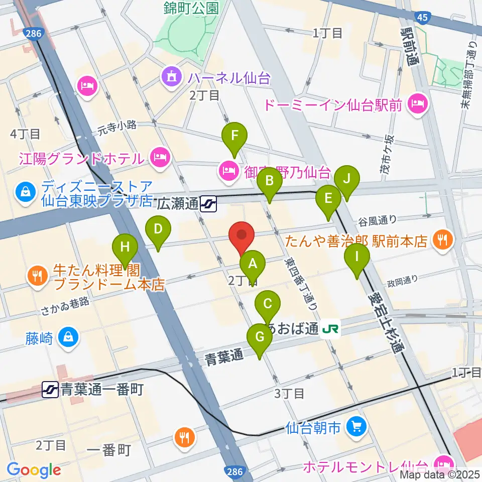 仙台enn 2nd・enn 3rd周辺のコンビニエンスストア一覧地図