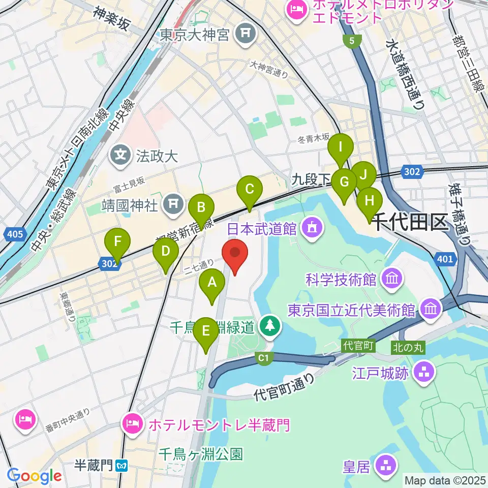 イタリア文化会館 アニェッリホール周辺のコンビニエンスストア一覧地図