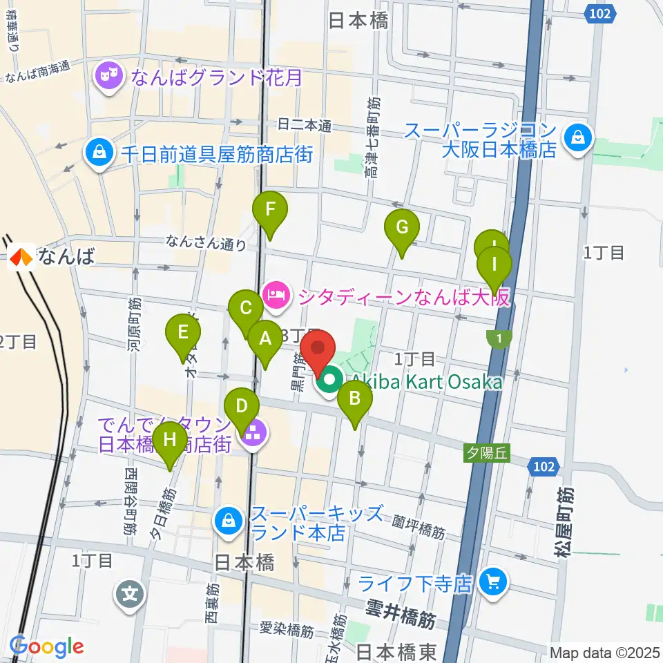 インディペンデントシアター1st周辺のコンビニエンスストア一覧地図