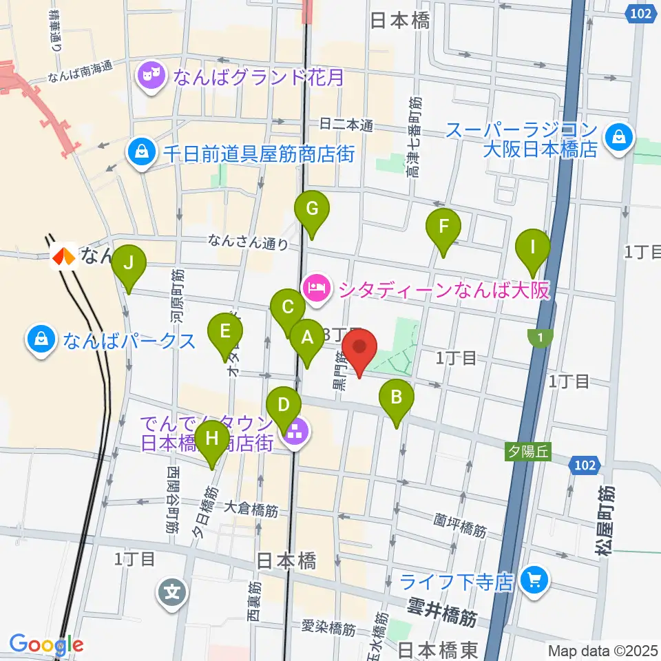 インディペンデントシアター1st周辺のコンビニエンスストア一覧地図