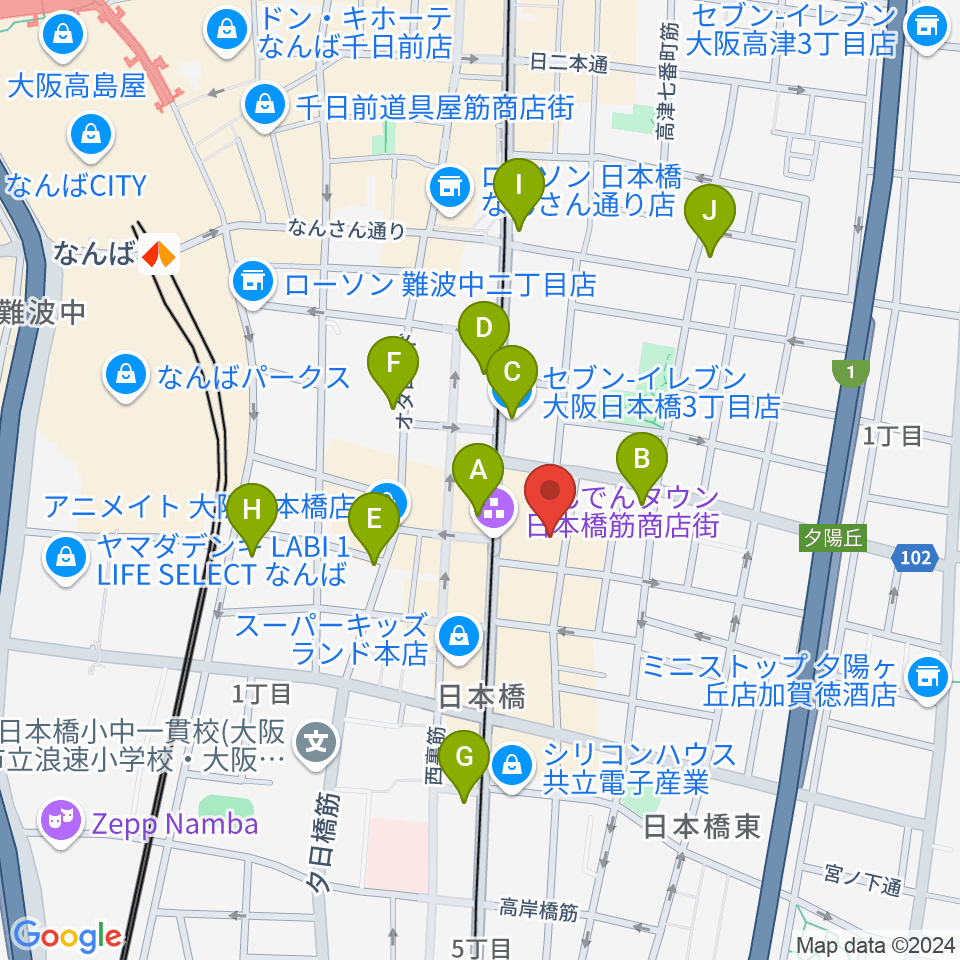 インディペンデントシアター2nd周辺のコンビニエンスストア一覧地図