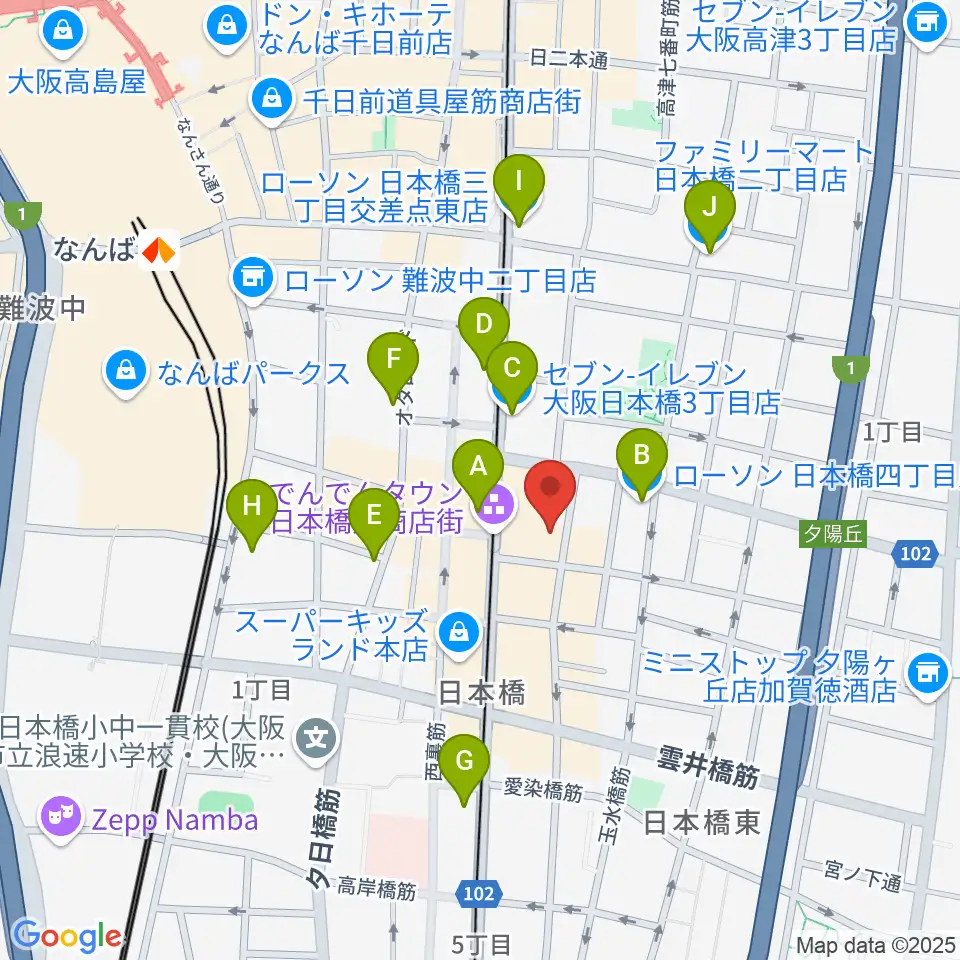 インディペンデントシアター2nd周辺のコンビニエンスストア一覧地図