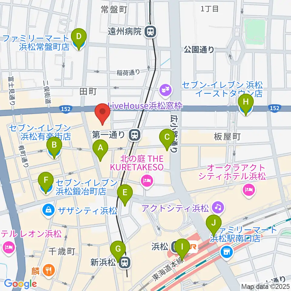 浜松ハァーミットドルフィン周辺のコンビニエンスストア一覧地図