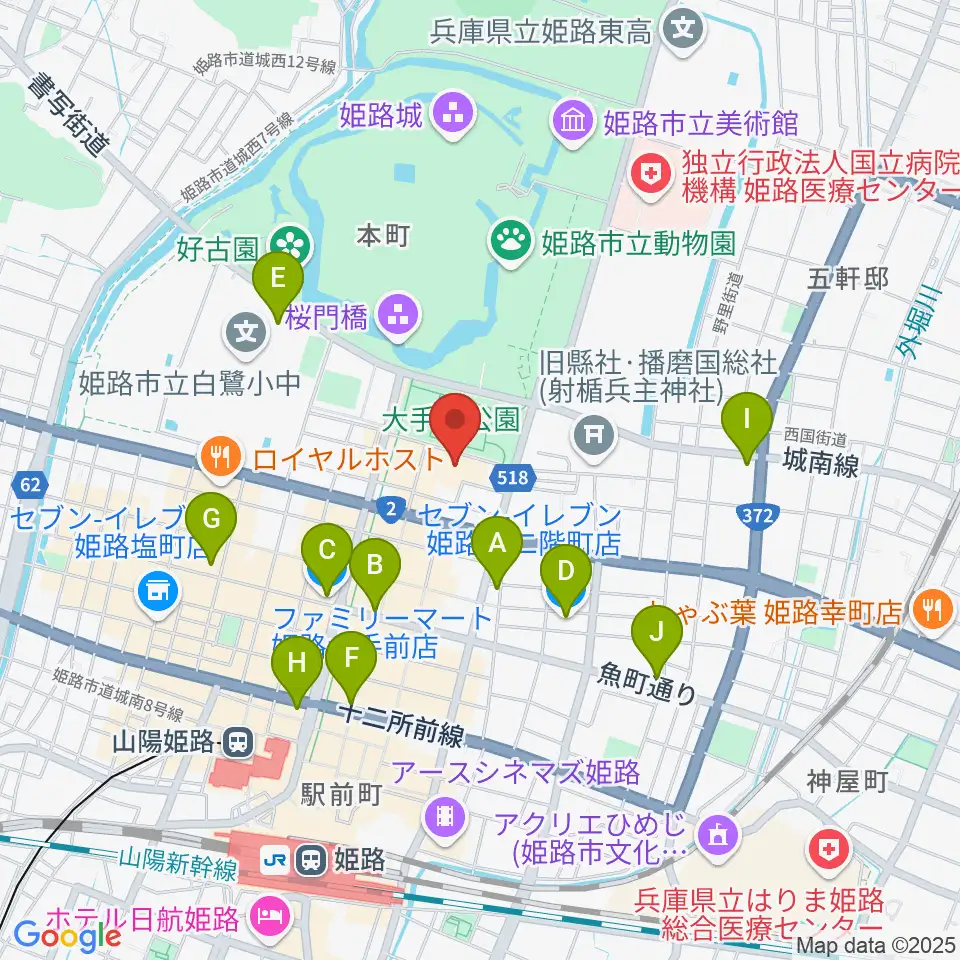 あいめっせホール周辺のコンビニエンスストア一覧地図