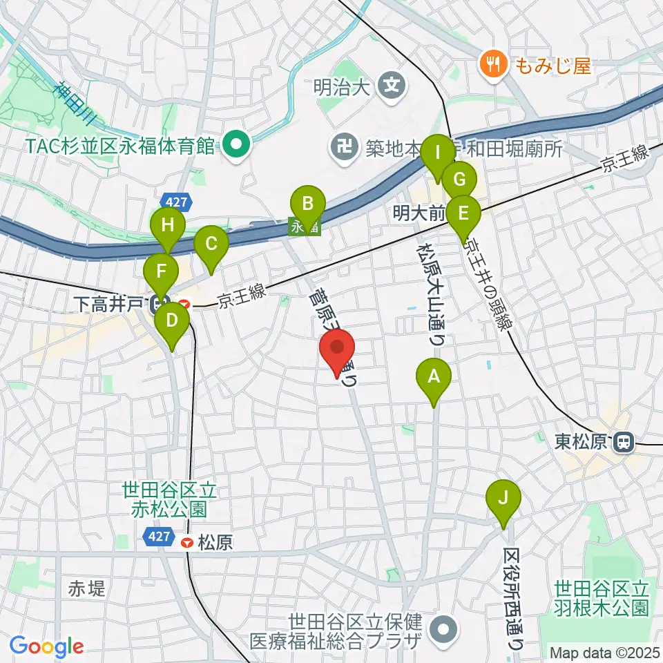宇宙舘周辺のコンビニエンスストア一覧地図